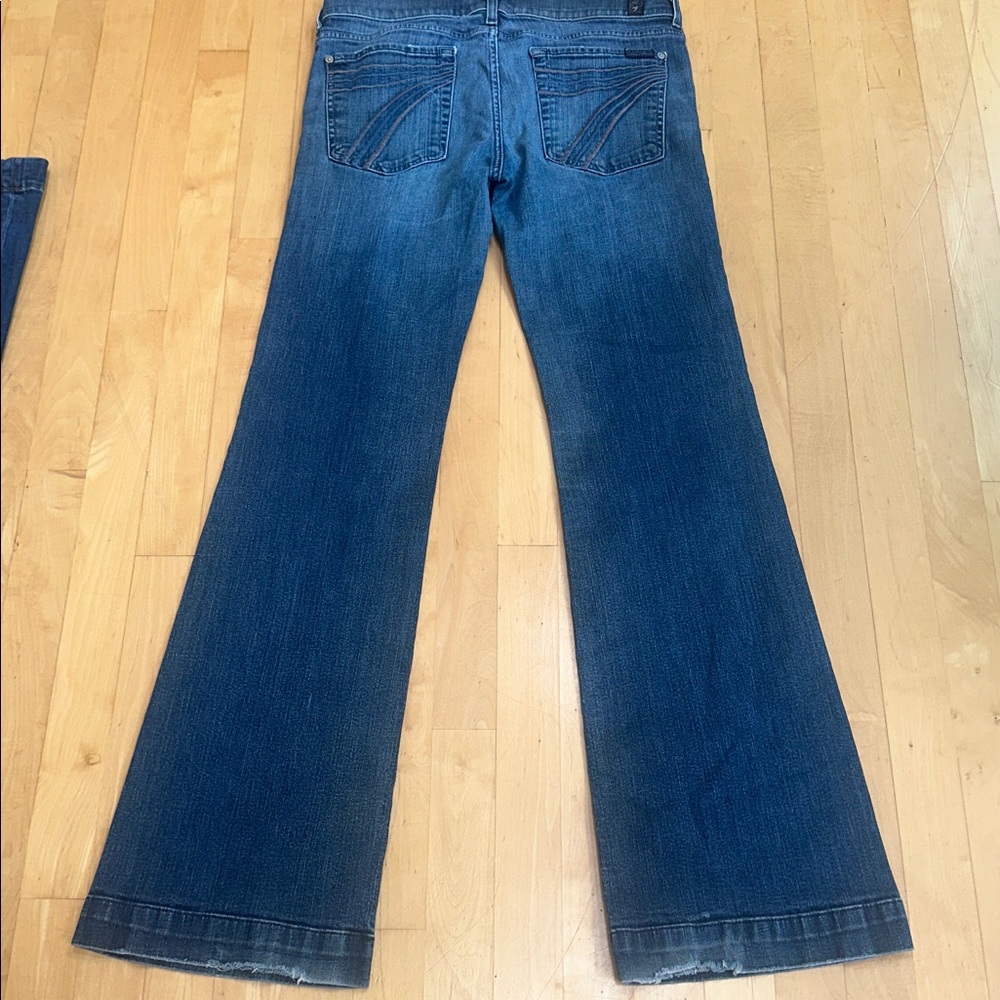 Dojo 31 x 32 x 8 —-7 For All Mankind Women's Dark Blue Wide Leg Jeans - Picture 7 of 11